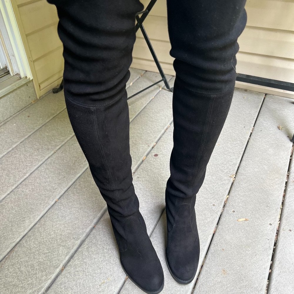 Black Stewart Weitzman Suede Over-the-Knee Boots size 4.5